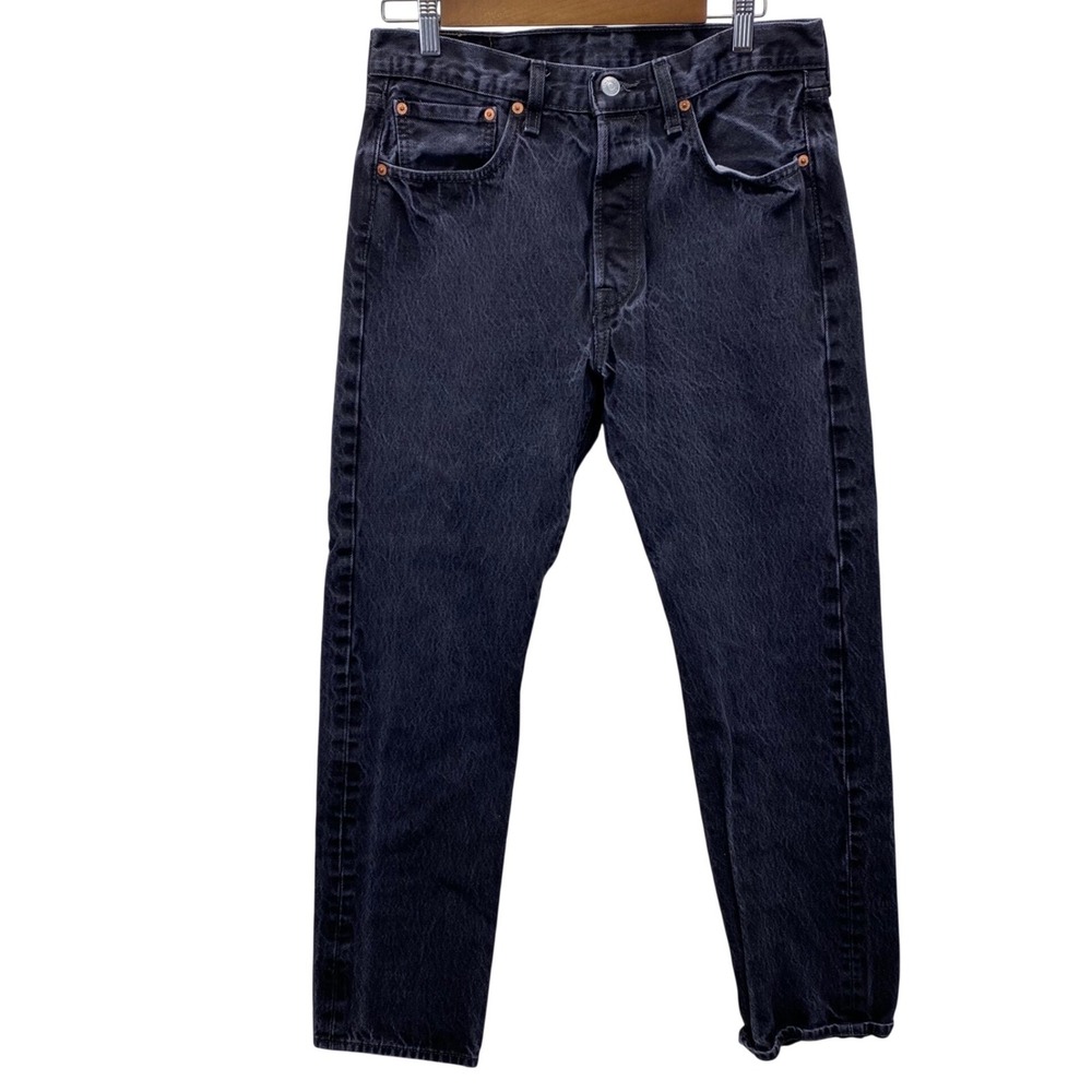 Levi's 501 Original Jeans Men 32x32 (32x30)  Black Straight Leg Button Fly Denim